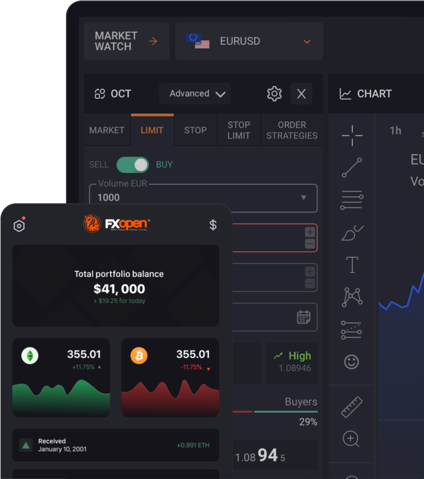 Daftar akun dengan FXOpen dan dapatkan akses ke platform trading CFD canggih kami.